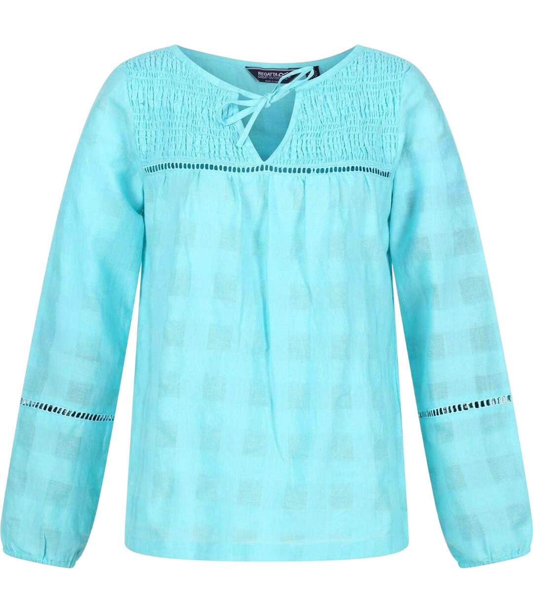 Blouse Manches Longues Motif/style Damier Calluna Femme Bleu Ciel Damier Regatta-1