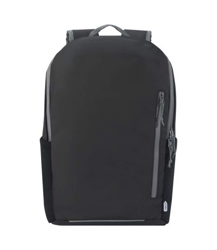 Aqua Recycled Water Resistant 21L Laptop Backpack (Solid Black) (One Size) - UTPF4181