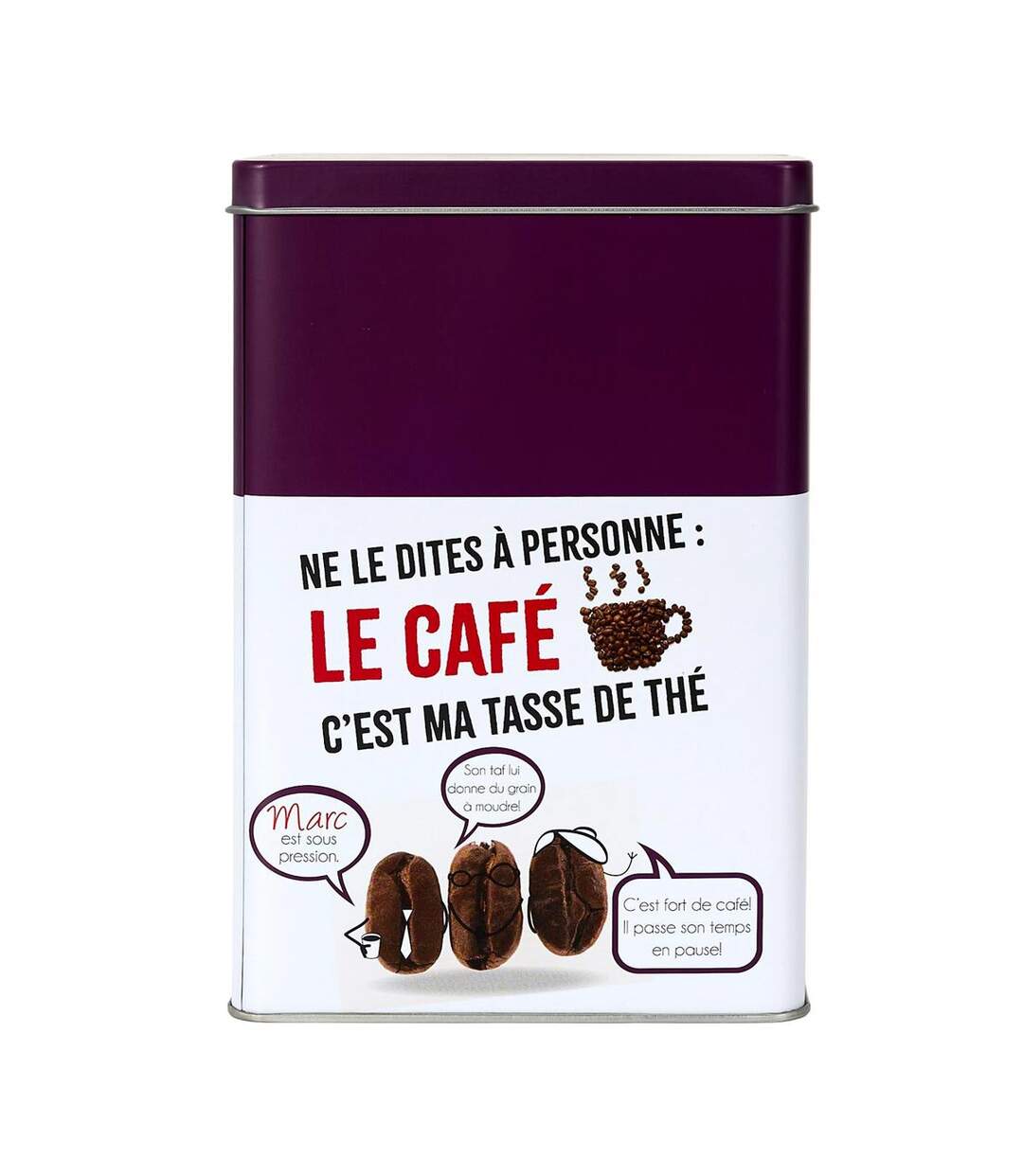 Boîte à Café en Métal Ludique 18cm Violet-3