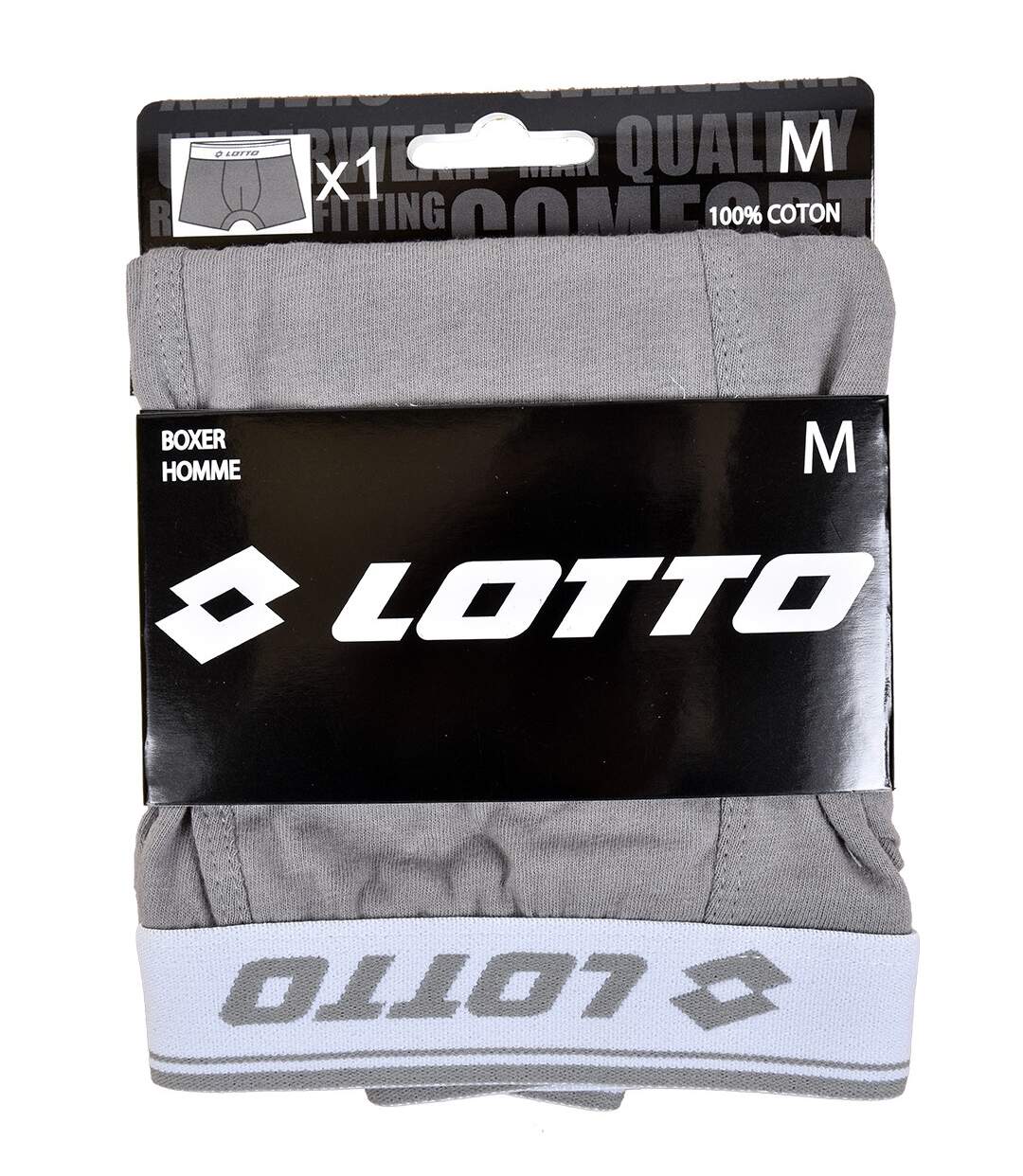 Boxer LOTTO pour Homme 100% COTON -Assortiment modèles photos selon arrivages- Pack de 6 LOTTO Assortis