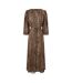 Robe Mi-longue Motif/style Imprimé Guépard Femme Marron Noir Biba-2