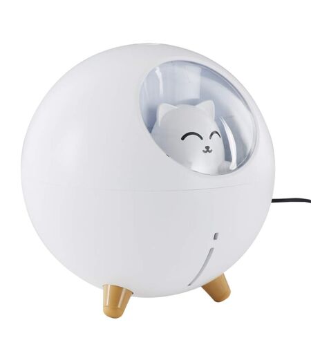 Diffuseur de Parfum Led Chat 11cm Blanc
