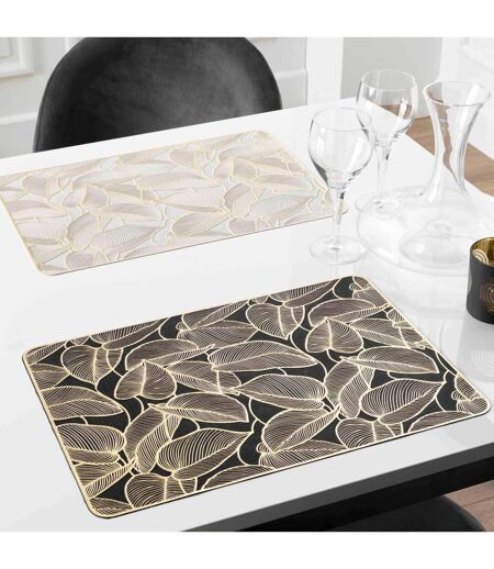 Set de Table Métallisé Folis 30x45cm Noir & Or