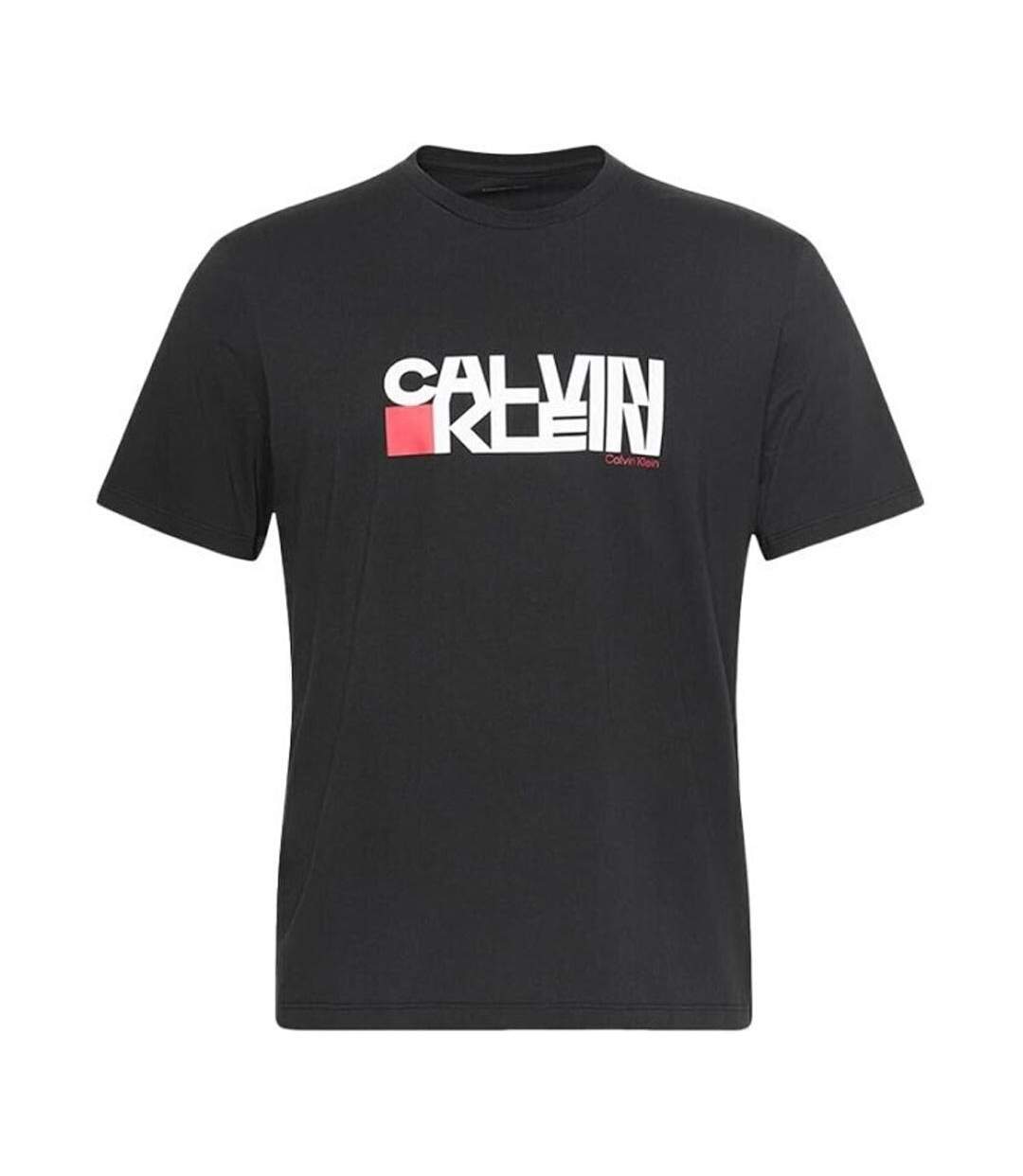 T-Shirt noir/rouge homme calvin klein jeans lv04rd814g-2