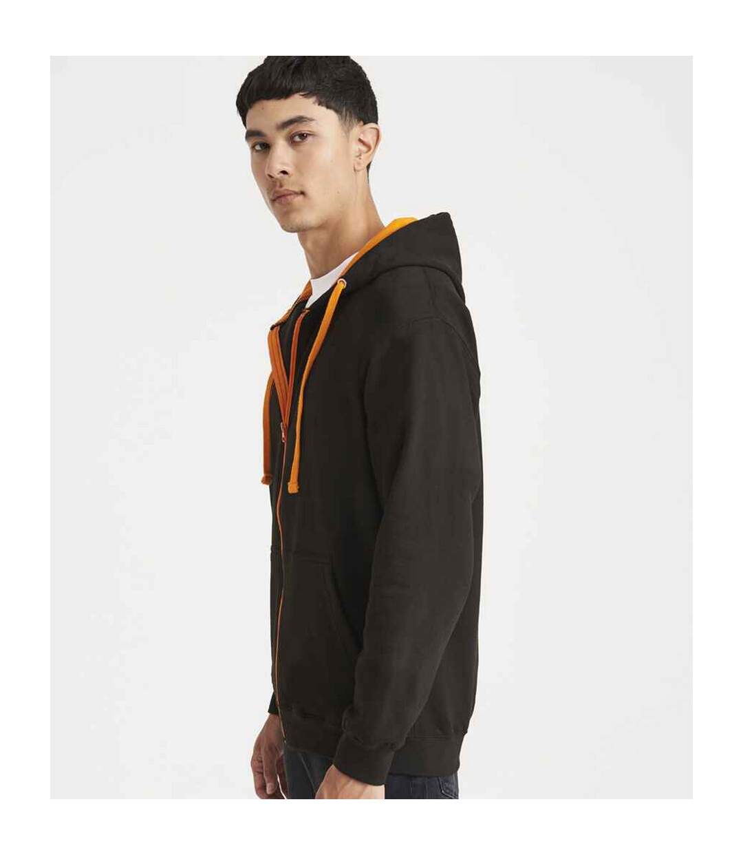 Veste à capuche varsity homme noir vif / orange vif Awdis