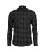 Mens checked flannel shirt black/charcoal Urban Classics-1
