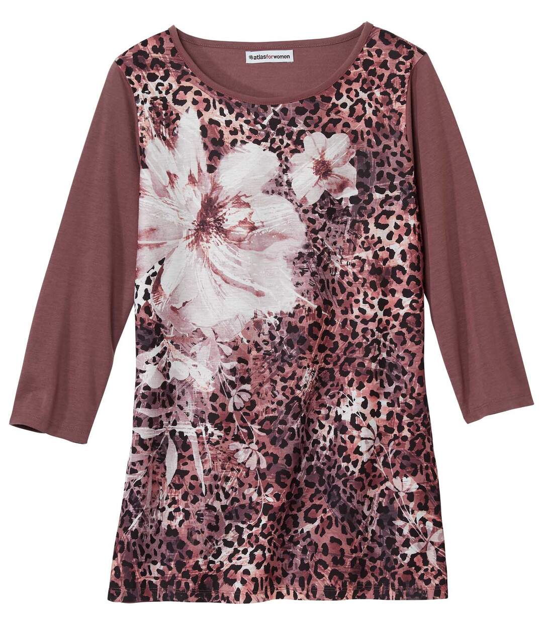 Tunika mit Blumen- und Leoparden-Print-2