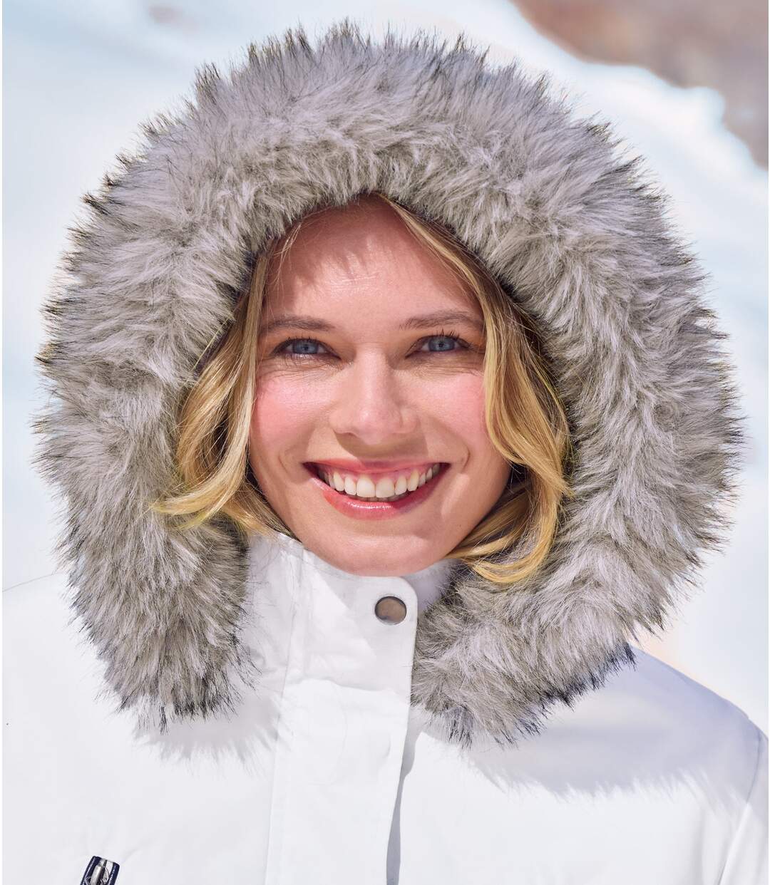 Parka matelassé à capuchon femme - blanc