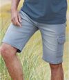 Men's Stretch Denim Cargo Shorts - Light Blue Atlas For Men
