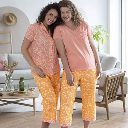Pantalon de pyjama 7/8eme abricot