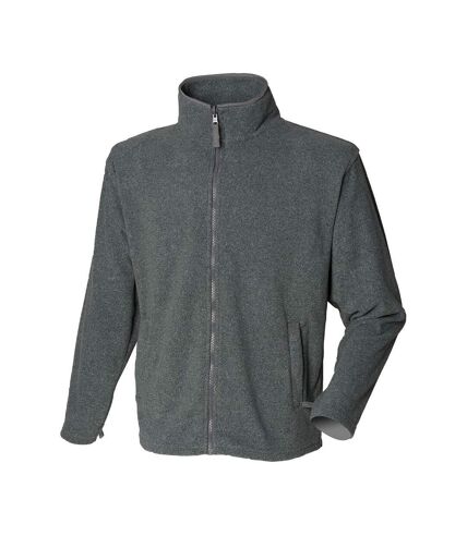 Henbury Mens Plain Fleece Jacket (Charcoal)