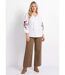 T-shirt long brodé manches 3/4-3