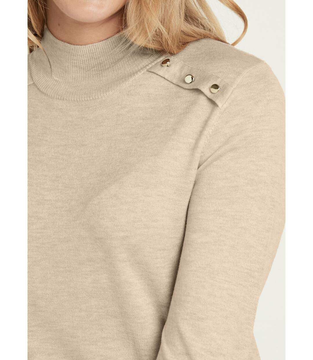 Pull fin col montant jersey uni avec laine mérinos-4
