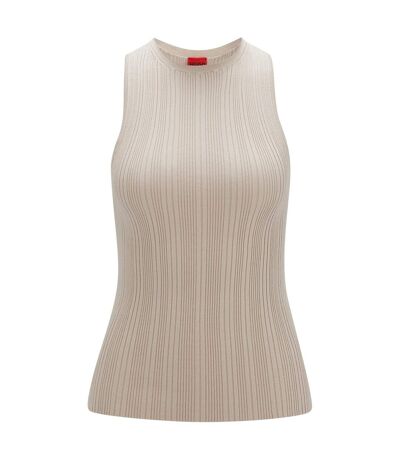 Womens/ladies Sharimana Sleeveless Top Beige Hugo