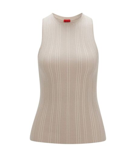 Womens/ladies Sharimana Sleeveless Top Beige Hugo