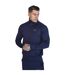 Mens Logo Funnel Neck Slim Track Top Navy SikSilk-2