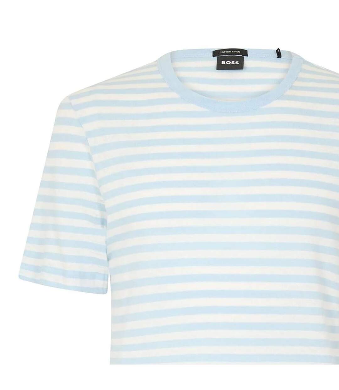 Polo Manches Courtes Motif/style Détail Contrasté Homme Bleu Pastel Boss-3