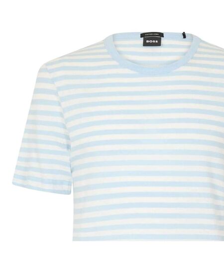 Polo Manches Courtes Motif/style Détail Contrasté Homme Bleu Pastel Boss