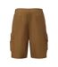 Mens Cotton Reinforced Tailored Casual Cargo Shorts Brown Pretty Green-2