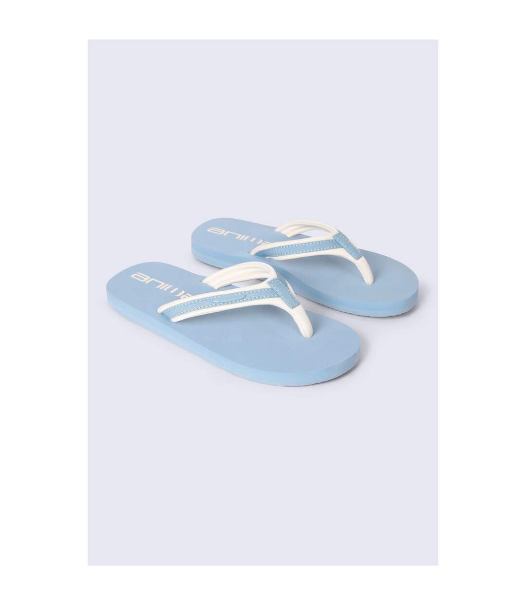 Womens/ladies Marti Recycled Flip Flops Blue Animal-1