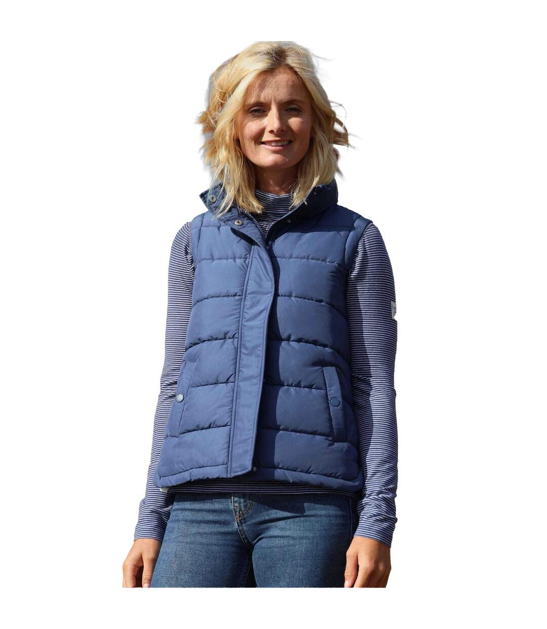 Womens/ladies Padded Gilet Marine Lazy Jacks-1