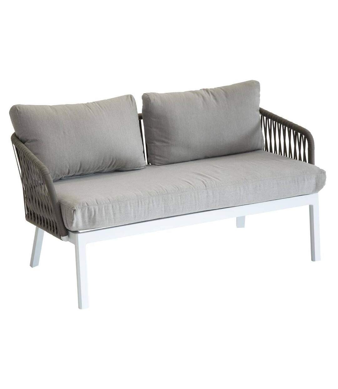 Salon de jardin Barcelone - 4 Places - Marron tonka et blanc-3