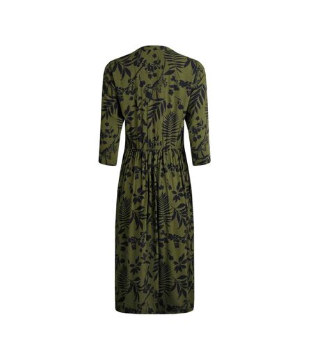 Robe mi-longue hellen femme vert olive Weird Fish