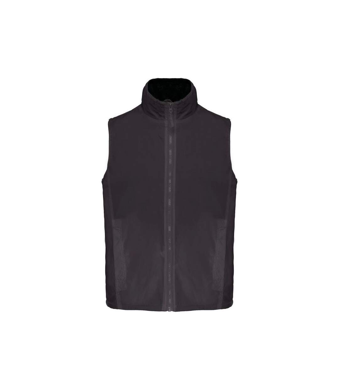 Gilet sans manches doublé polaire - Homme - K679 - gris foncé et noir