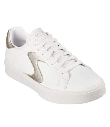 Womens/ladies Eden Lx Beaming Glory Trainers White Gold Skechers