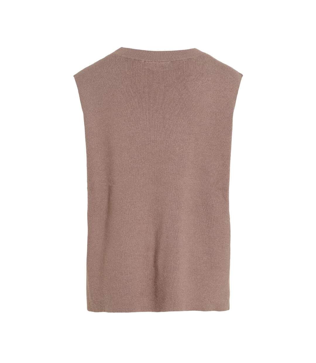 Pull sans manches beige femme vila vichelle-2