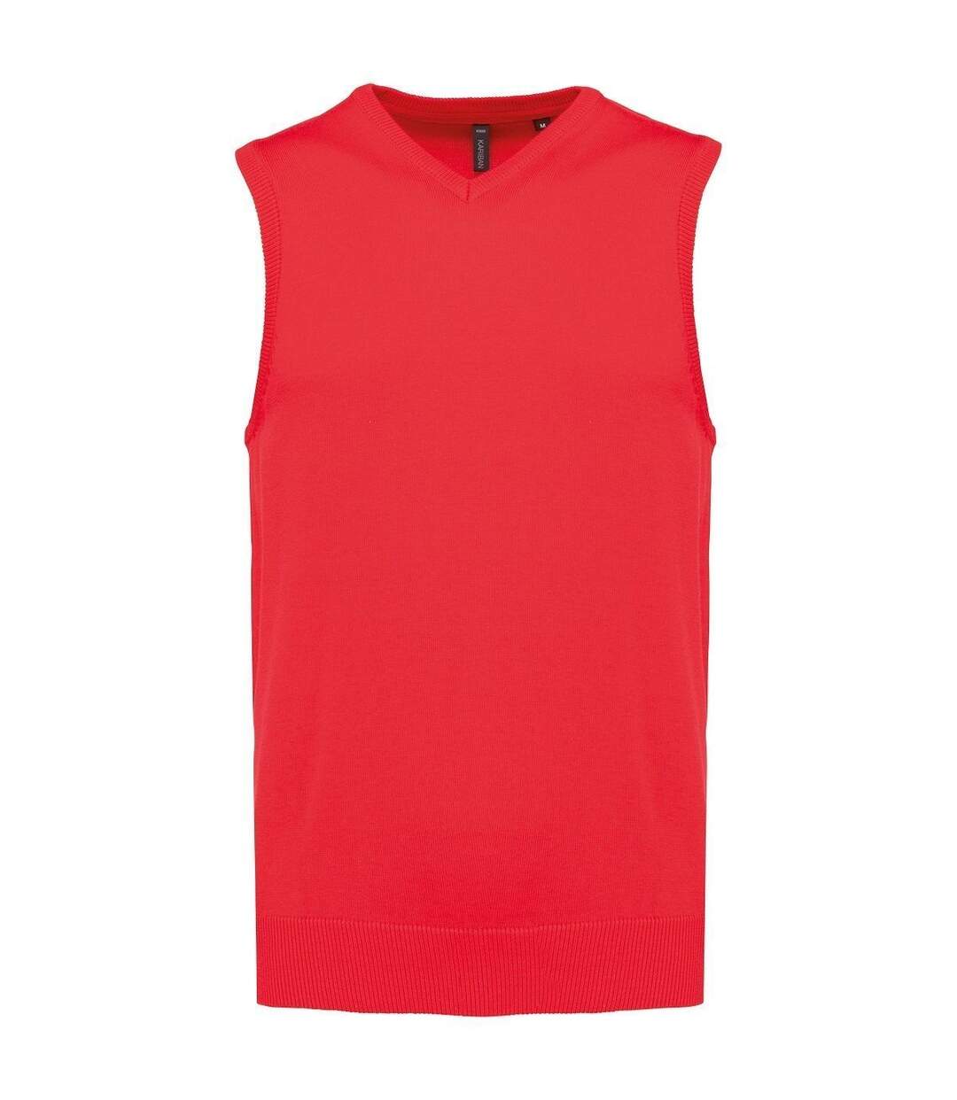 Pull sans manches col V homme - K969 - rouge