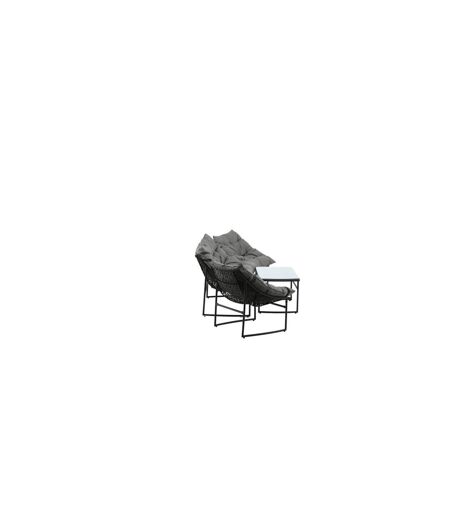 Salon de Jardin en Métal Tina 117cm Noir