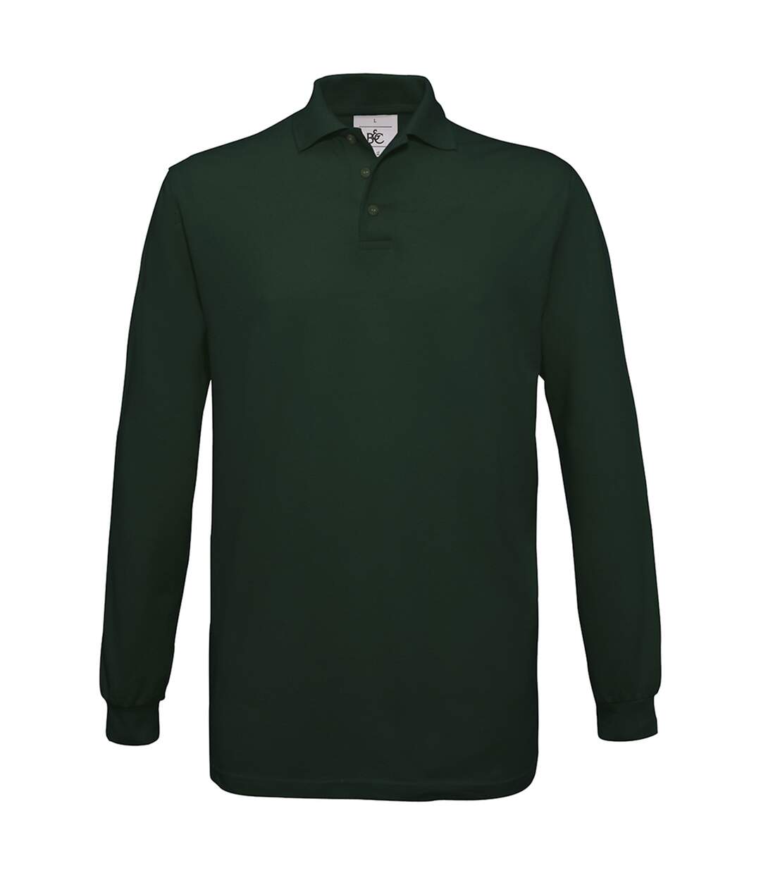 Polo homme manches longues - PU414 - vert bouteille