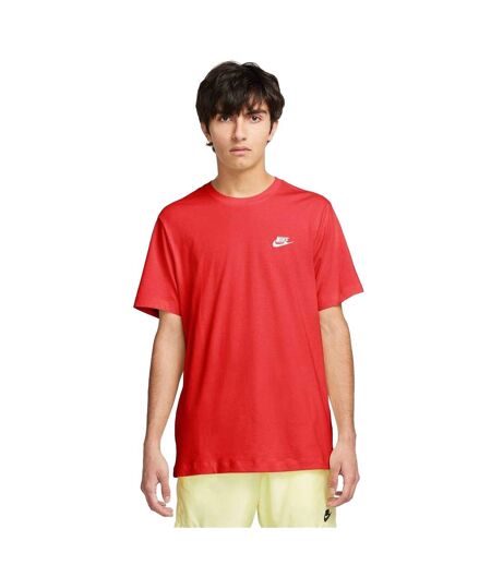 T-shirt Club Homme Rouge Vif Blanc Nike