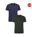 Pack of 2  Mens flint crew neck t-shirt  khaki green/navy blue Mountain Warehouse-1