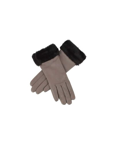 Eastern Counties Leather Womens/Ladies Debbie Faux Fur Cuff Gloves (Gray) (L)