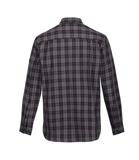 Regatta Mens Lance Checked Shirt (Black/Dark Grey) - UTRG6182