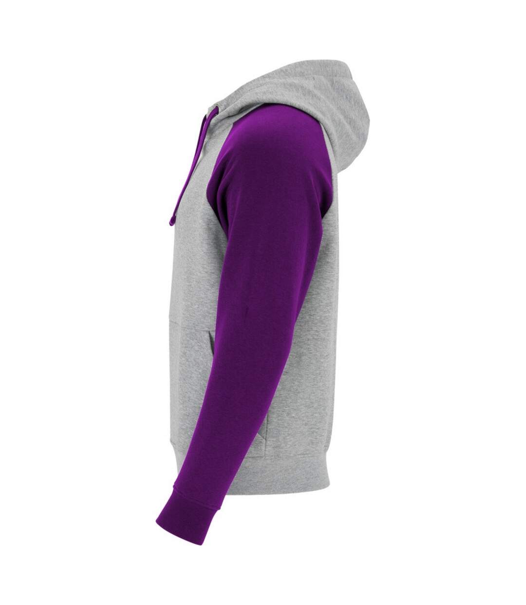 Sweat à capuche badet adulte gris chiné / violet Roly