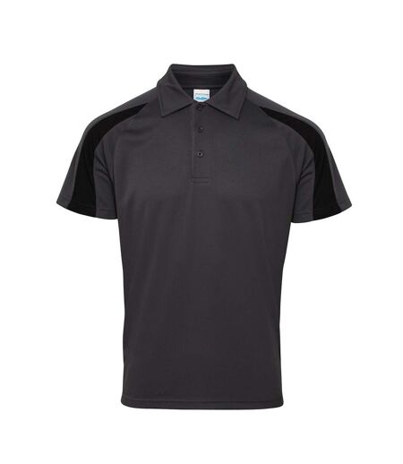Polo Motif/style Contrasté Cool Homme Charbon Noir Vif Uni Just Cool