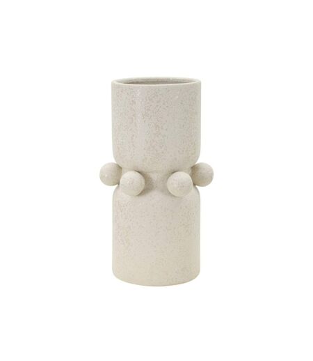 Vase Cylindrique en Céramique Bubbles 28cm Crème