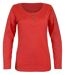 MAYFLOWER - TEEF2006C - Tee-shirt femme manches longues en coton flammé orange-5