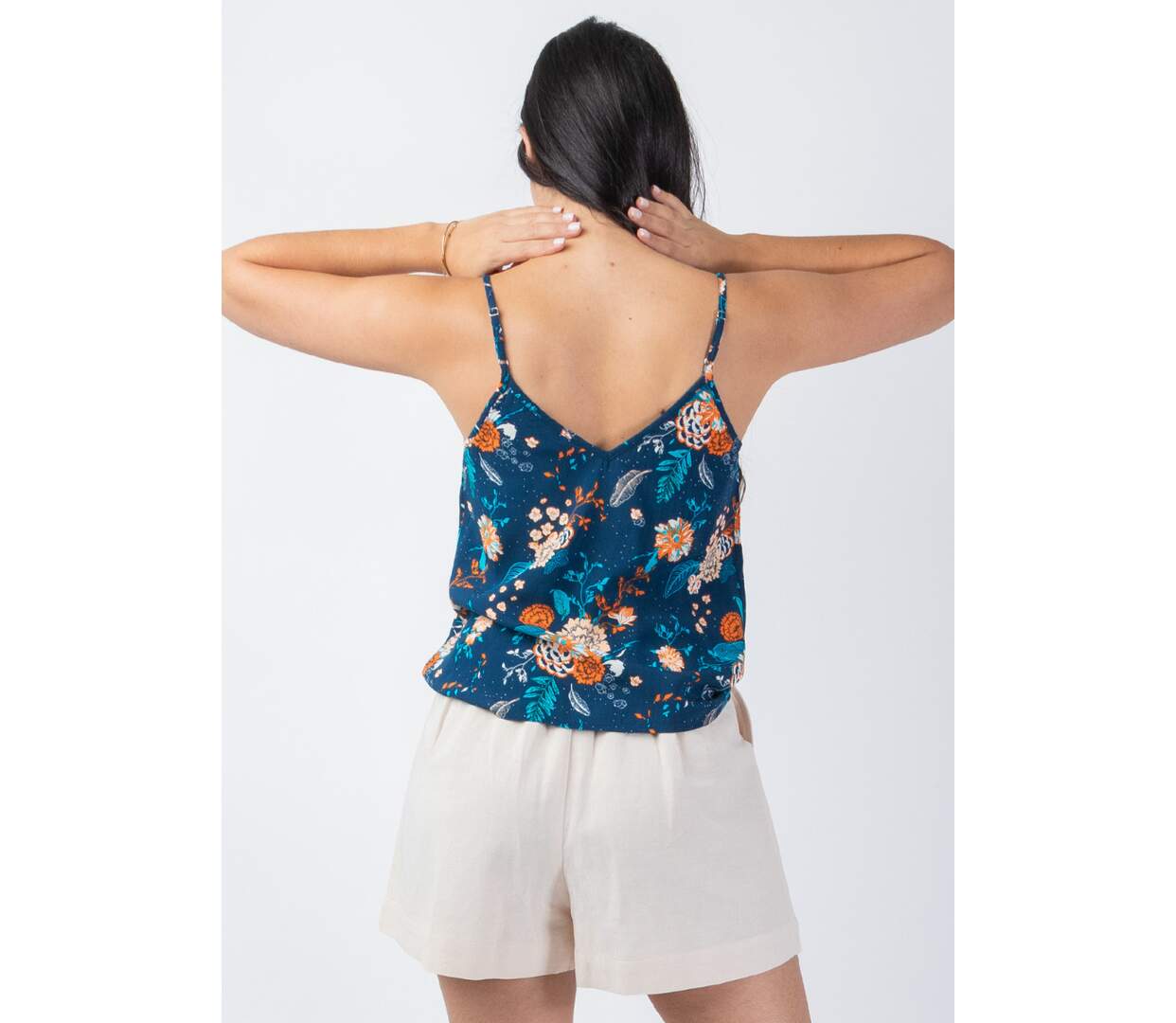 Top fines bretelles AMORE imprimé fleuri lumineux Coton Du Monde-4
