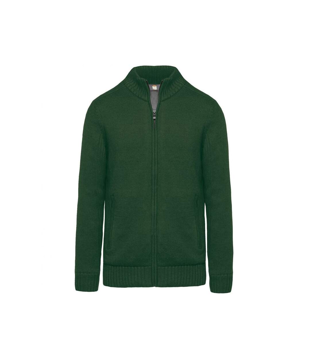 Gilet cardigan doublé polaire - HOMME - WK959 - vert forêt