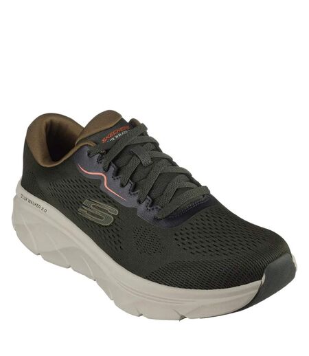 Skechers Mens D´Lux Walker 2.0 Sneakers (Olive/Orange) - UTFS10516