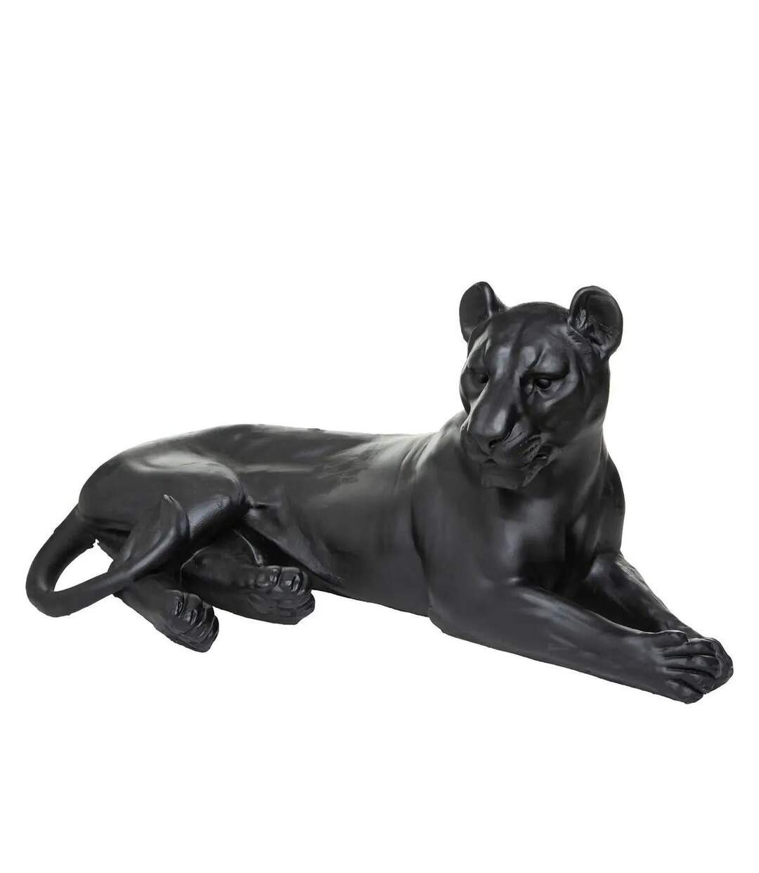 Statuette Déco Léopard Couché 80cm Noir-1