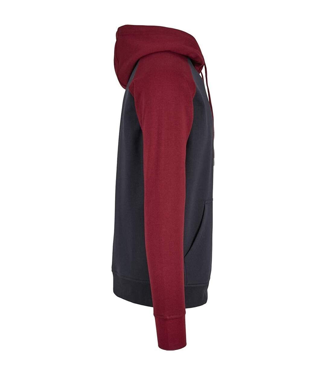 Mens basic raglan hoodie navy/burgundy Build Your Brand