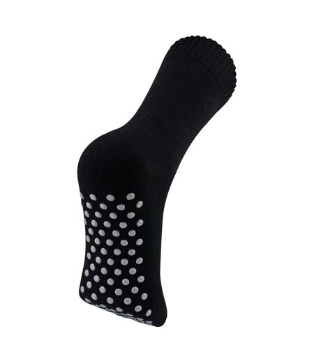 Mens Extra Wide Winter Bed Socks with Grips | Non Slip Thermal Sleep Socks