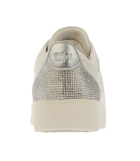 Baskets Motif/style Cristal Rally Femme Blanc Argenté Fit Flop