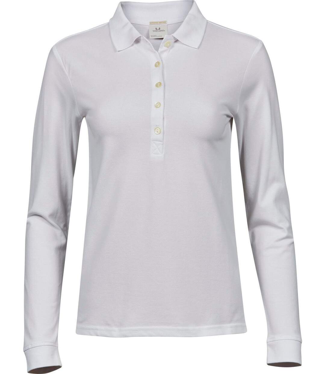 Polo femme luxury stretch - 146 - blanc - manches longues