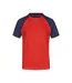 T-shirt Manches Raglan Motif/style Contrasté Homme Rouge Bleu Marine James And Nicholson-1